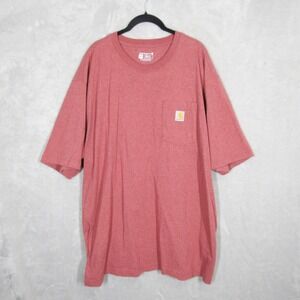 Carhartt Mens 2XL Loose Fit Short Sleeve Pocket T Shirt Heather Red